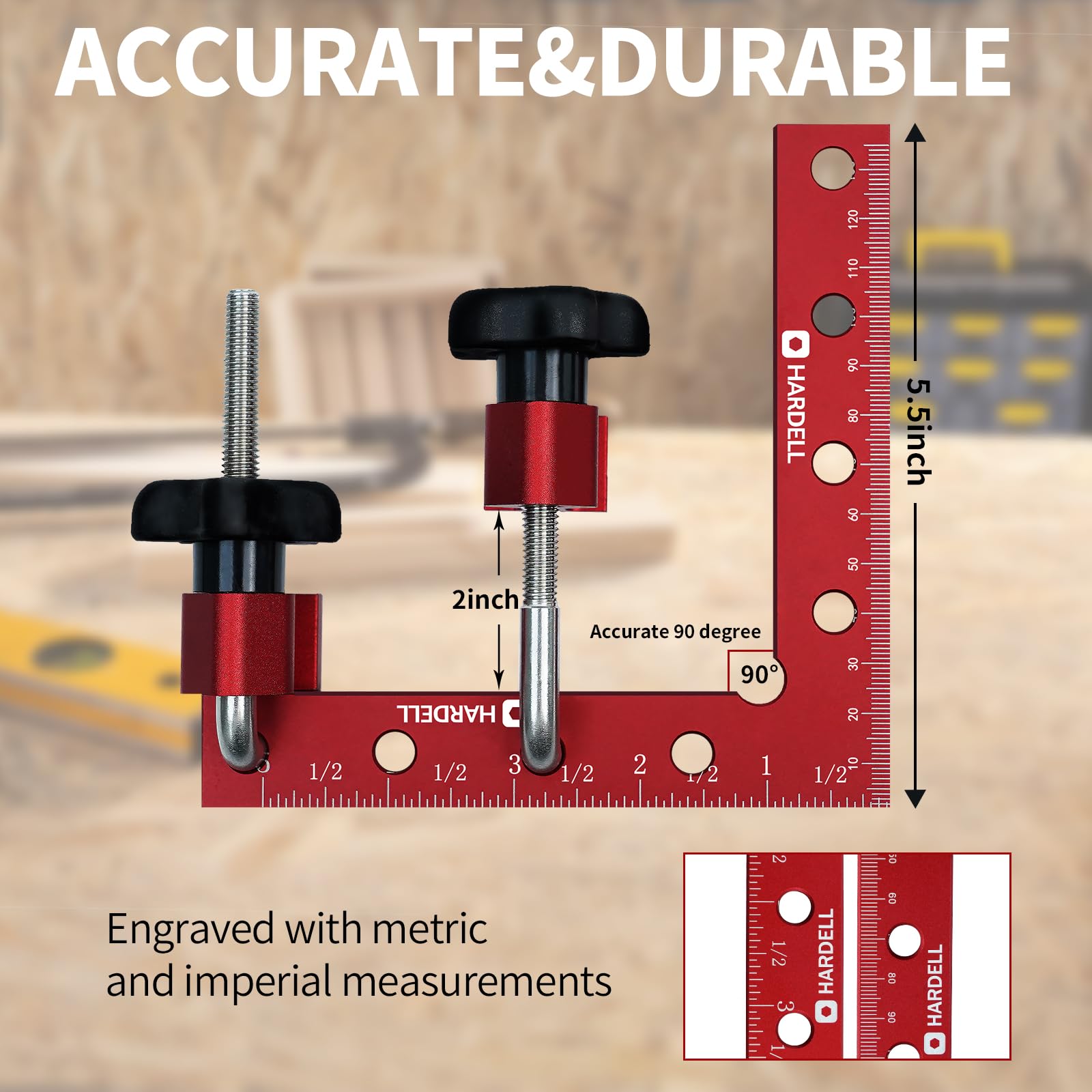 llurgy Fundamentals ハードカバー　2005 HARDELL 90 Degree Positioning Squares Right Angle Clamps 5.5